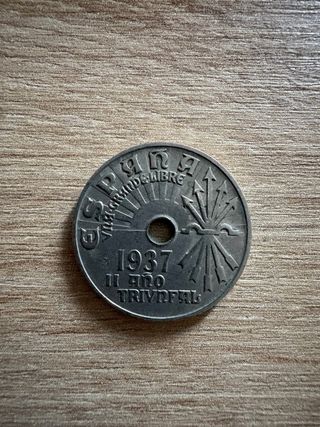 Moneda 25 céntimos 1937