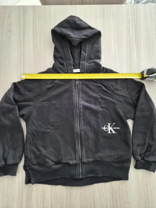 Felpa Nero Antracite con zip Calvin Klein 10 anni