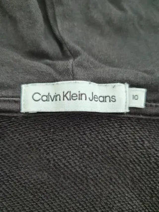 Felpa Nero Antracite con zip Calvin Klein 10 anni