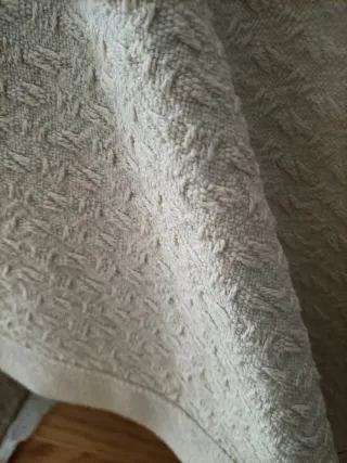 Colcha y cuadrante algodón beige