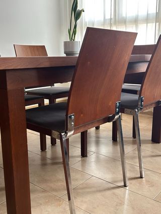 Mesa comedor extensible con 6 sillas