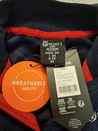 Chaqueta polar azul McKee's, Talls XS, Mujer