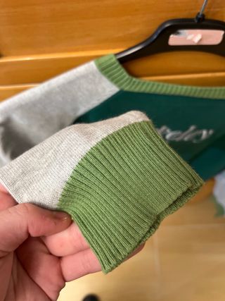 Jersey rombos niño verde y blanco Talla 10-11 años