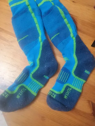 Calcetines esquí lana azul T35-38