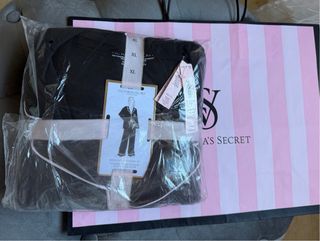 Pijama Victoria's Secret Modal XL Negro Rosa