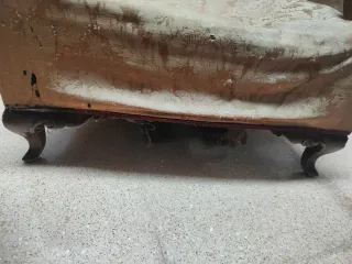 Par de sillones de madera y tela madera maciza