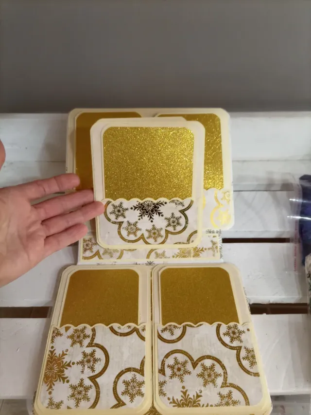 Álbum Scrap Navidad Copos Nieve Dorado