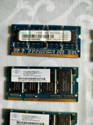 Lote 8 Memorias RAM Portátil Antiguas