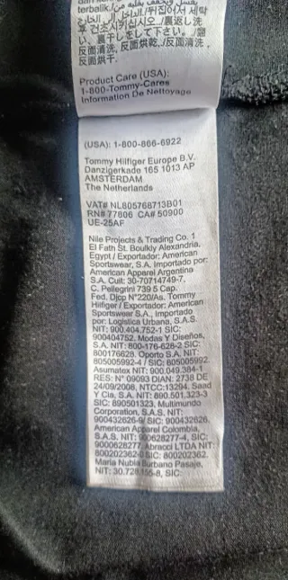 Camiseta negra Tommy Hilfiger azul hombre