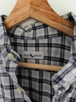 Camisa Alan Devis Cuadros Blanco y Negro