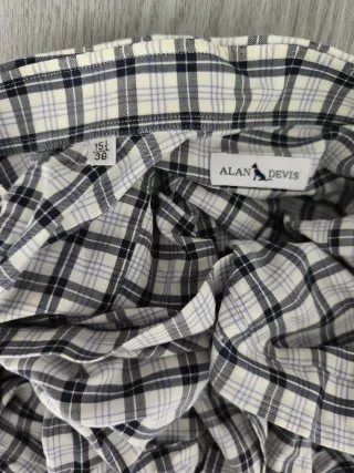 Camisa Alan Devis Cuadros Blanco y Negro