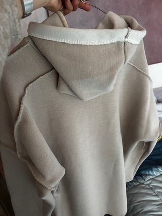 Felpa cappuccio Made in Italy Tg. Unica Beige