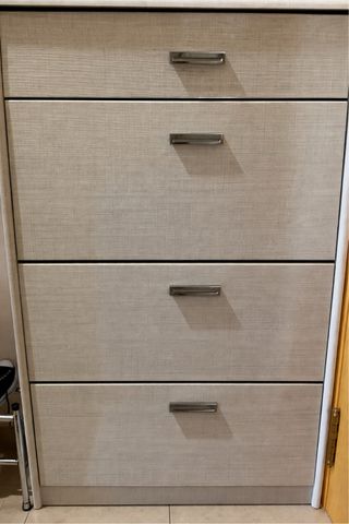 Armario Zapatero 4 Puertas Madera y Metal