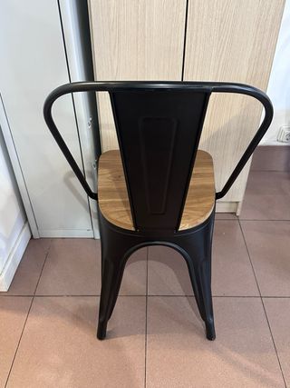 Silla cafetería madera y metal