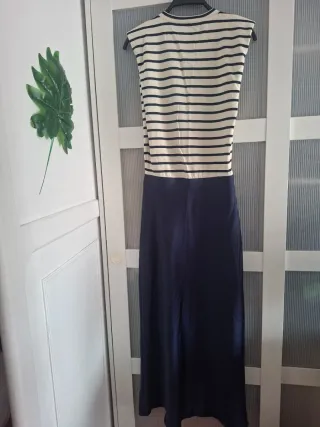 Vestido largo Zara rayas y azul