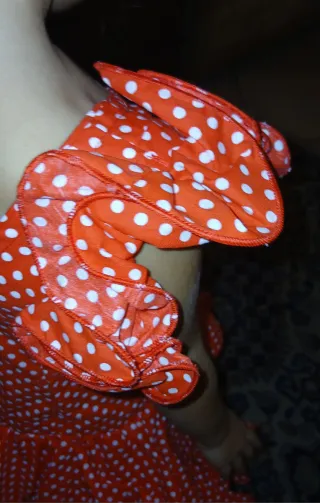 Vestito Carnevale Bambina6/7 anni Spagnola Pois Ro