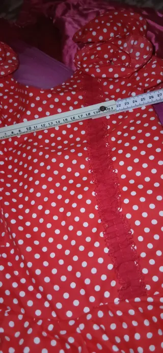 Vestito Carnevale Bambina6/7 anni Spagnola Pois Ro