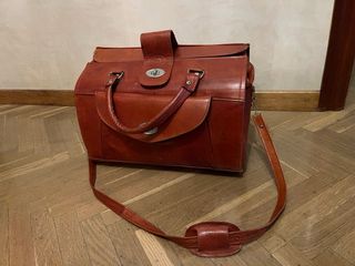 Bolso de cuero auténtico vintage – estilo clásico