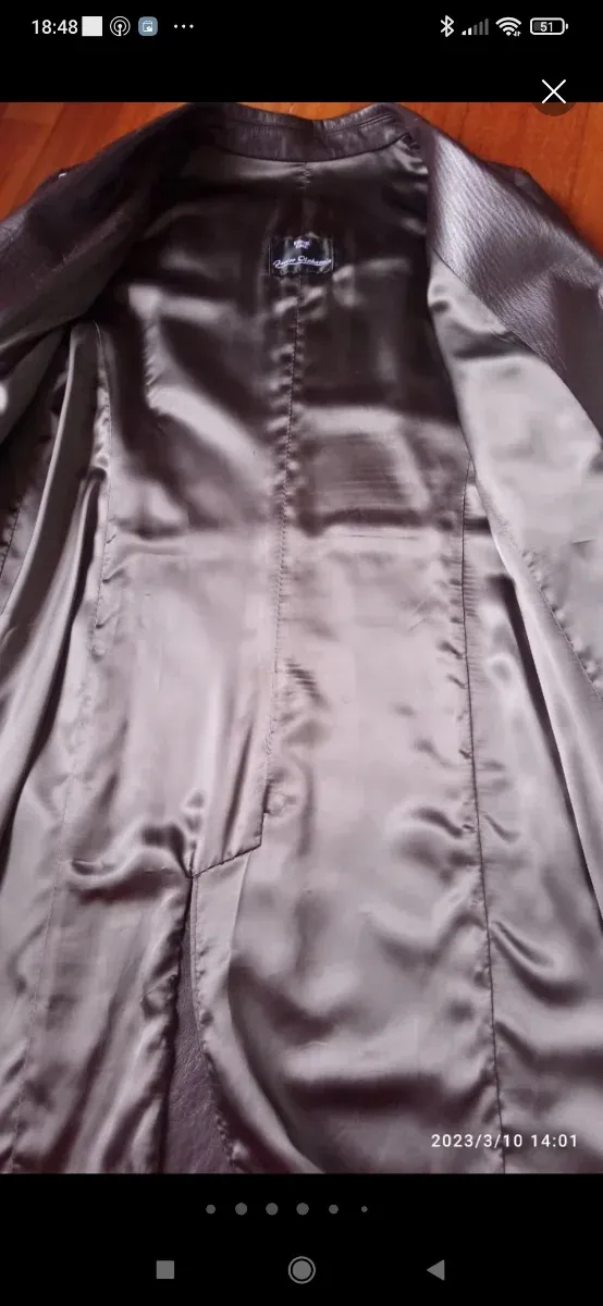 Abrigo de piel largo negro