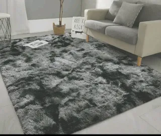 Alfombra Shaggy Gris y Negra