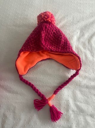 Gorro Wedze Nieve Naranja y Rosa