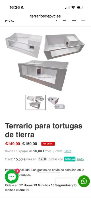 Terrario tortugas de pvc