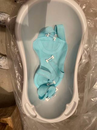 Bañera bebé con soporte azul