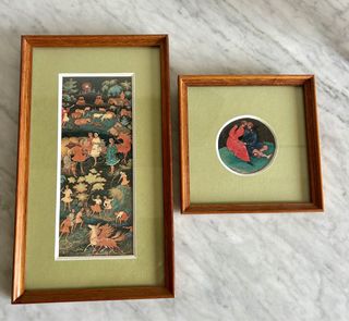 Pareja de cuadros antiguos arte clásico