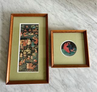 Pareja de cuadros antiguos arte clásico