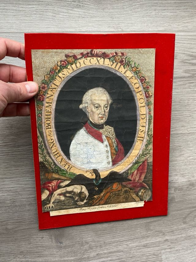 Grabado antiguo coloreado s. XVIII