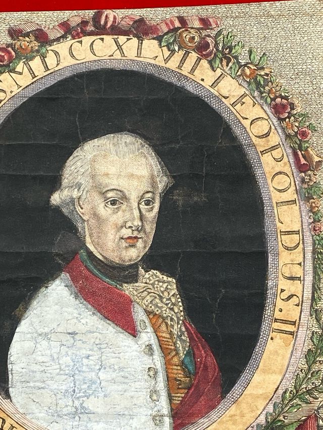 Grabado antiguo coloreado s. XVIII