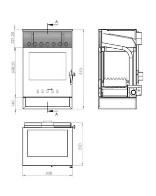 Estufa de leña Tokio  Ventilada  Nueva CAST1004