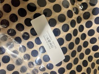 Foulard de seda lunares beige y azul