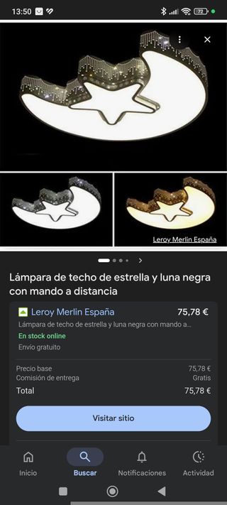 Lámpara Luna y Estrella para Habitación Infantil