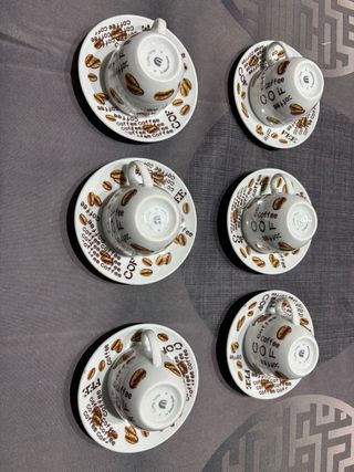 Set 6 Tazas Café Porcelana