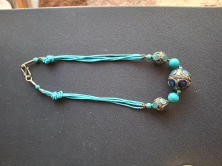 Collana vintage artigianale turchese