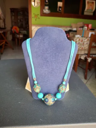 Collana vintage artigianale turchese