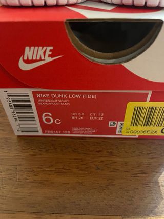 Nike Dunk Low Bambina Rosa e Bianche N.22