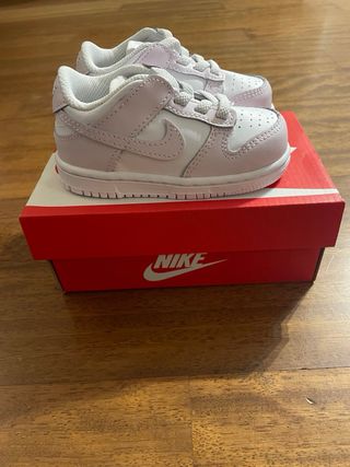 Nike Dunk Low Bambina Rosa e Bianche N.22