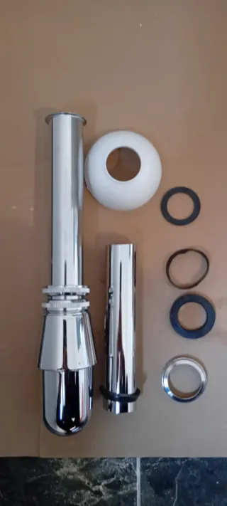 Sifón de metal cromado para lavabo