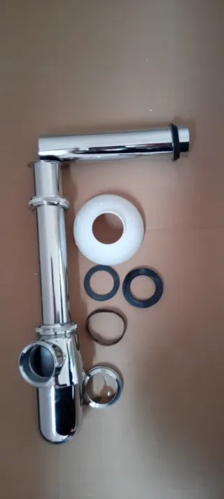 Sifón de metal cromado para lavabo