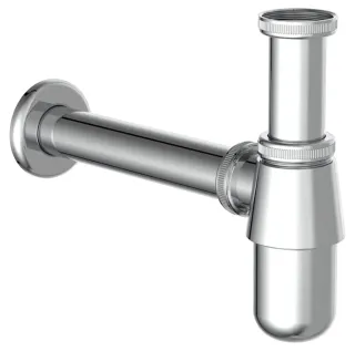 Sifón de metal cromado para lavabo
