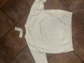 Maglione AMI Paris bianco con logo cuore rosso