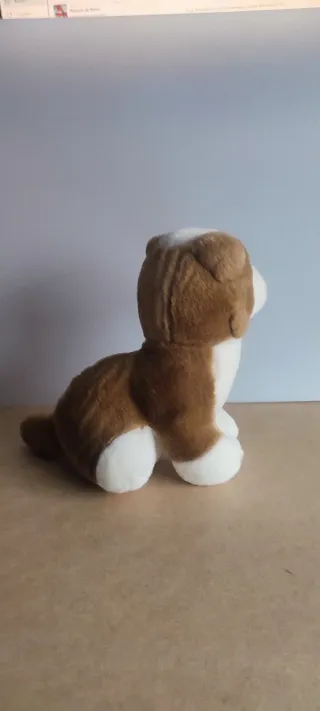 Peluche Perro Bulldog Marrón y Blanco