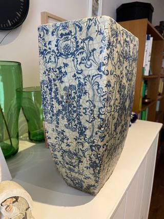 Jarrón Zara Home Cerámica Azul Beige