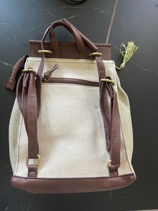 Mochila Paez Estampada Marrón y Verde