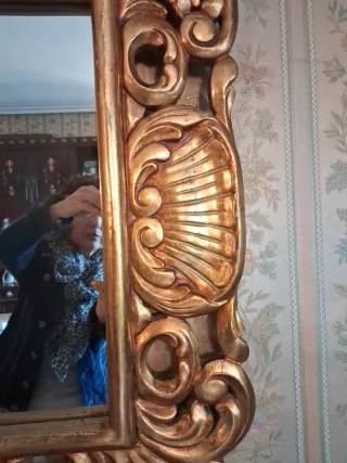 Espejo Dorado Pan de Oro Restaurado