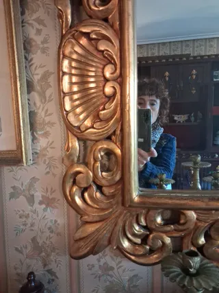 Espejo Dorado Pan de Oro Restaurado