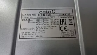 Placa de cocina Cata cristal 3 fuegos