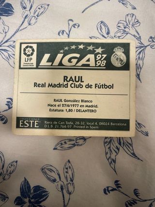 Cromo Raúl Real Madrid Liga 97-98